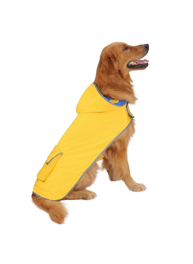 إتش دي إي معطف واق من المطر قابل للعكس للكلاب مع غطاء رأس واق من المطر للكلاب الصغيرة والمتوسطة والكبيرة، لون أصفر - Xxl - Image 5
