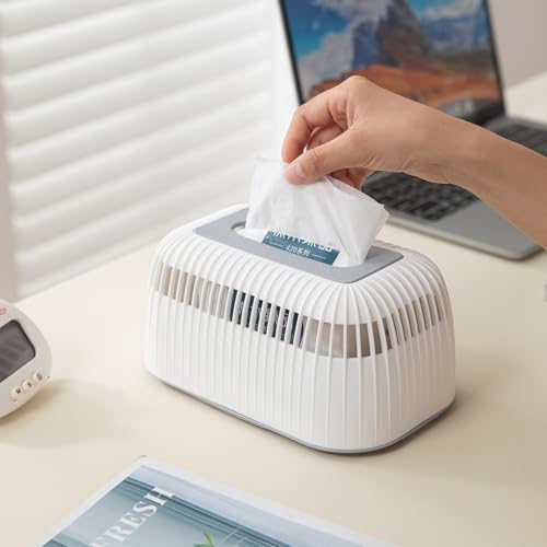 HOKIPO Stylish Plastic Tissue Paper Holder – Modern & Elegant Tissue Organizer for Home, Office, Car - White (AR-6084-WHT) - Image 5