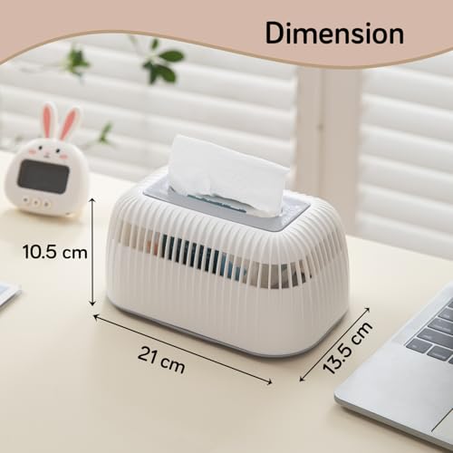 HOKIPO Stylish Plastic Tissue Paper Holder – Modern & Elegant Tissue Organizer for Home, Office, Car - White (AR-6084-WHT) - Image 4