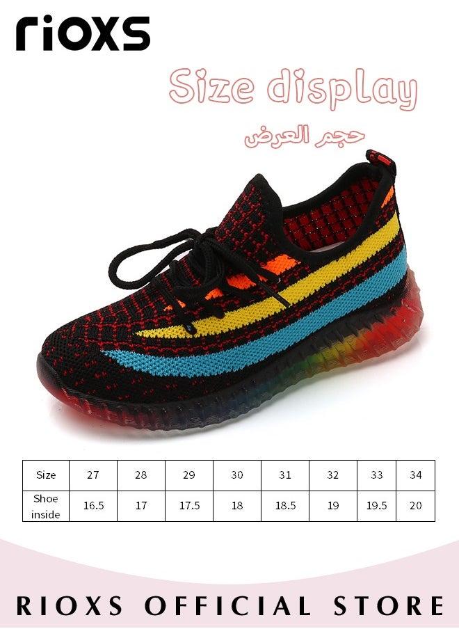 RIOXS - Kids Sneakers Boys Girls Breathable Lightweight Running Sports Shoes Fashion Athletic Casual Shoes - Image 1