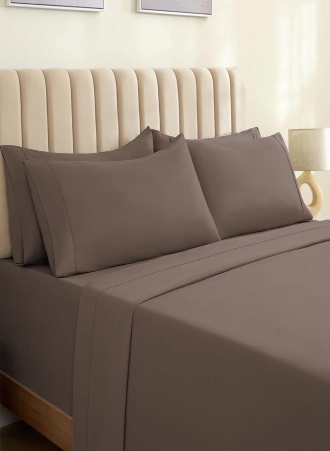 LuxClub طقم ملاءات سرير LuxClub مكون من 3 قطع، مقاس توين XL، بجيوب عميقة، مقاوم للتجاعيد، يوفر شعورًا بالبرودة، مناسب للاستخدام في الفنادق، للنساء والرجال والأطفال والمراهقين، يتضمن ملاءة مثبتة، ملاءة مسطحة، وغطاء وسادة واحد، بنقشة لحاء الشجر. - Image 1