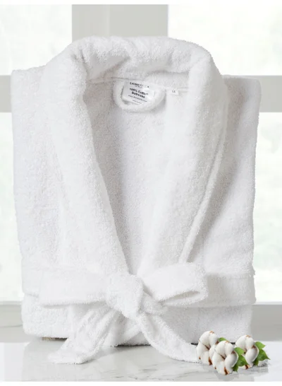 Donetella Unisex 100% Cotton Terry Bathrobe Large And Extra Large Size, 400 GSM, Luxurious And Absorbent, Ankle-Length with Shawl Collar And Pockets