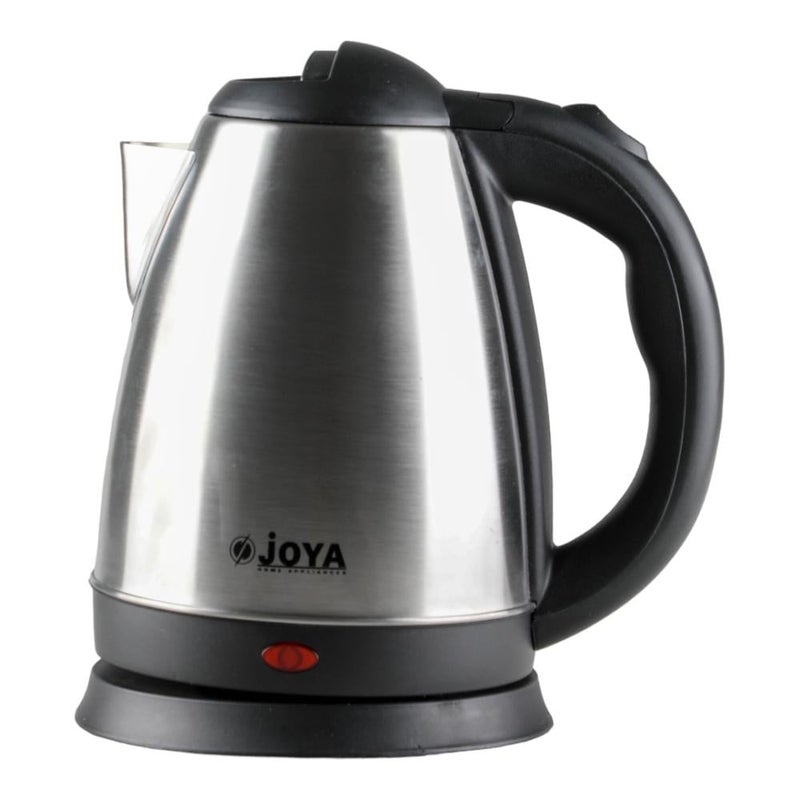 JOYA Electric Kettle 1.8 Liter Silver Black Color - Stainless Steel Water Boiler with Auto Shut-Off, Premium Kitchen Appliance for Home Use - Image 1