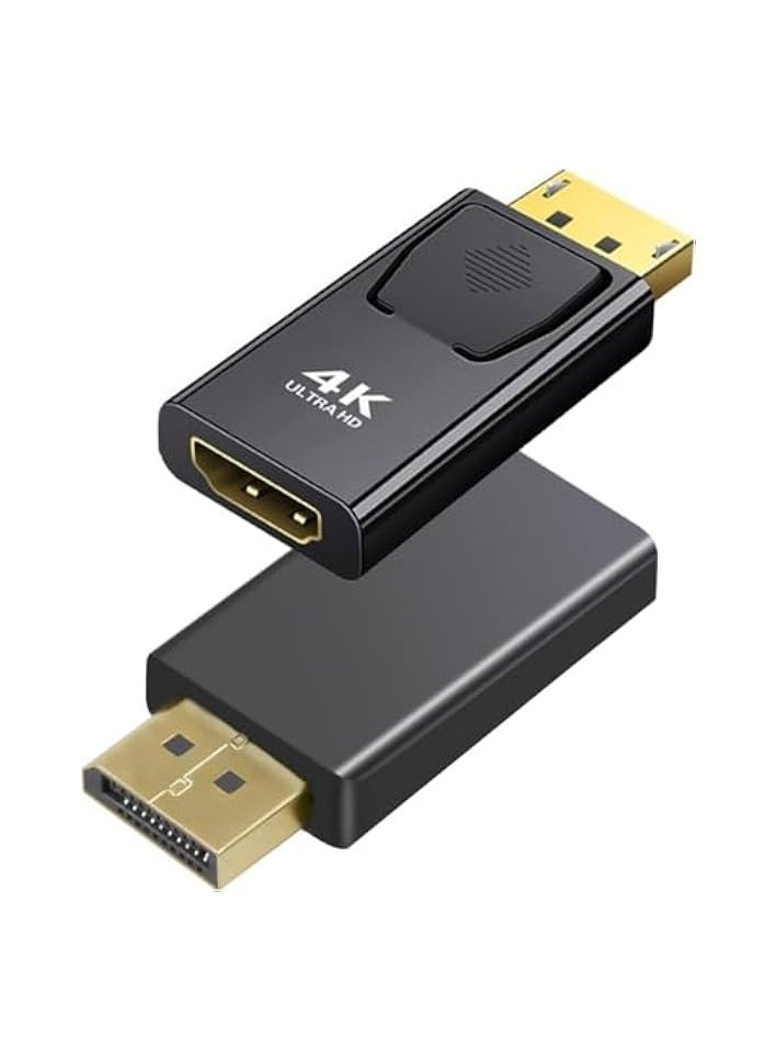 erorex 4K DisplayPort to HDMI Adapter, 2 Pack Uni-Directional DP PC to HDMI Monitor Converter, 4K Ultra HD DP Display Port to HDMI Adapter(Male to Female), Compatible for Lenovo Dell HP and Other Brand - Image 1