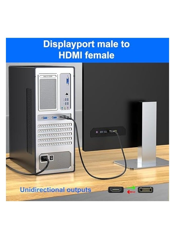 erorex 4K DisplayPort to HDMI Adapter, 2 Pack Uni-Directional DP PC to HDMI Monitor Converter, 4K Ultra HD DP Display Port to HDMI Adapter(Male to Female), Compatible for Lenovo Dell HP and Other Brand - Image 2