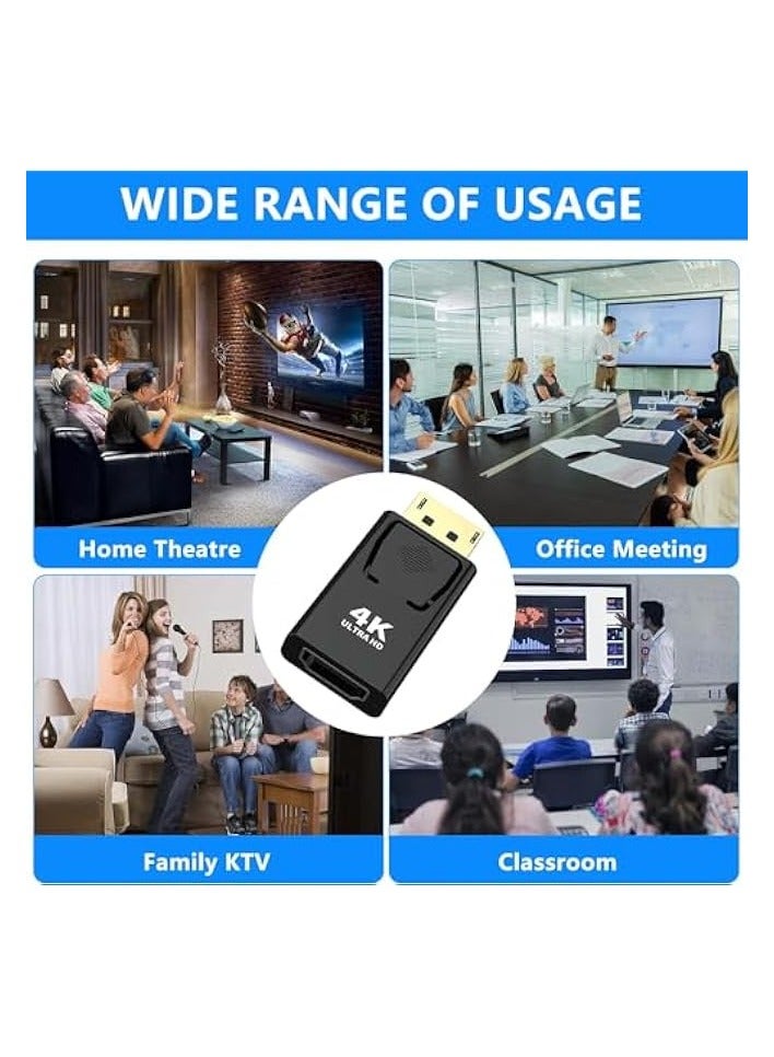 erorex 4K DisplayPort to HDMI Adapter, 2 Pack Uni-Directional DP PC to HDMI Monitor Converter, 4K Ultra HD DP Display Port to HDMI Adapter(Male to Female), Compatible for Lenovo Dell HP and Other Brand - Image 4