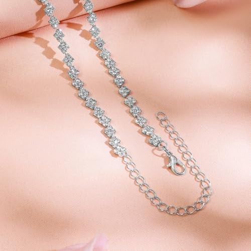 Rubans Rhodium-Plated White Cubic Zirconia Studded Classic Tennis Necklace for Women & Girls – Parties & Special Occasions - Image 5