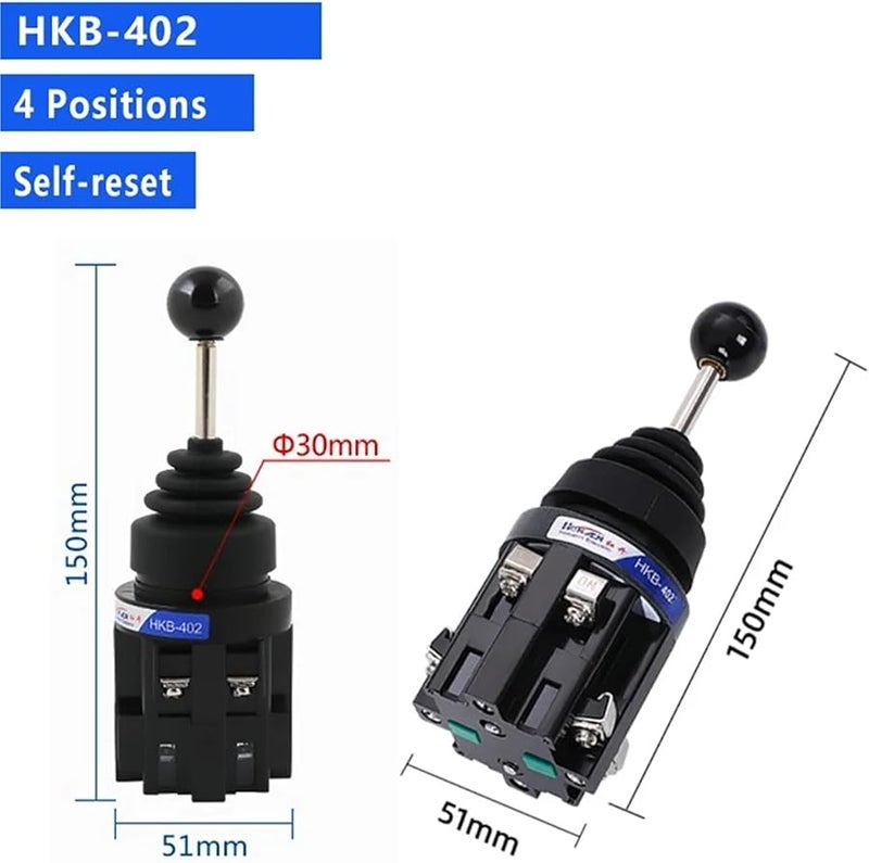 مونوليفر كروس روكر ماستر سويتش جويستيك 4 اتجاهات إعادة ضبط ذاتية HKB 201 مقاس خرطوم 30 مم - Image 3