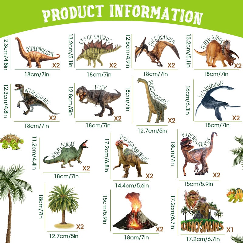 Faccito 57 Pcs Dinosaur Hanging Swirls Birthday Party Decorations Jungle Theme Party Supplies Dinosaur Foil Swirls Ceiling Spiral Streamers for Girl Boy Baby Shower, Only 27 Cards - Image 2