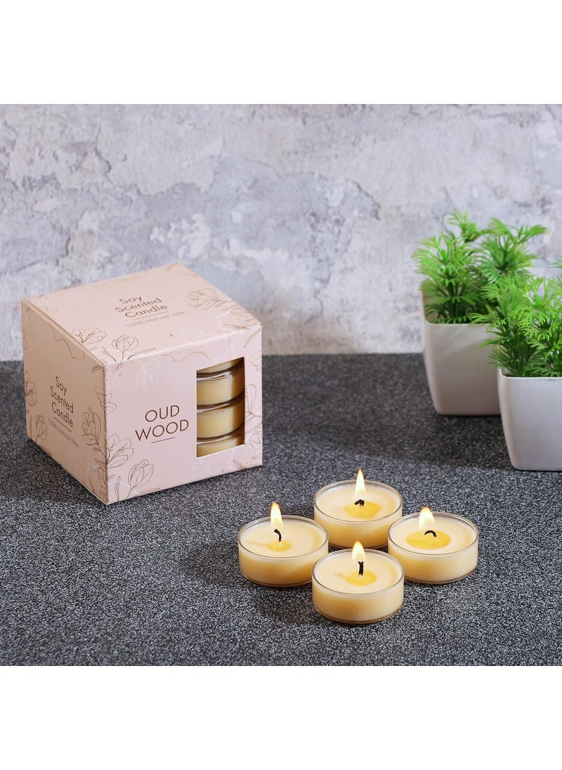 parkash Parkash Candles Scented Soy Wax Tealights Set of 16 Oud Wood 