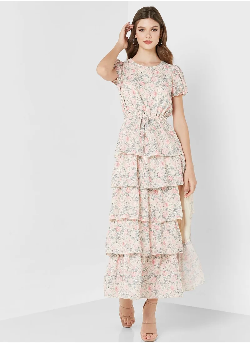 In the style Floral Tiered Frill Side