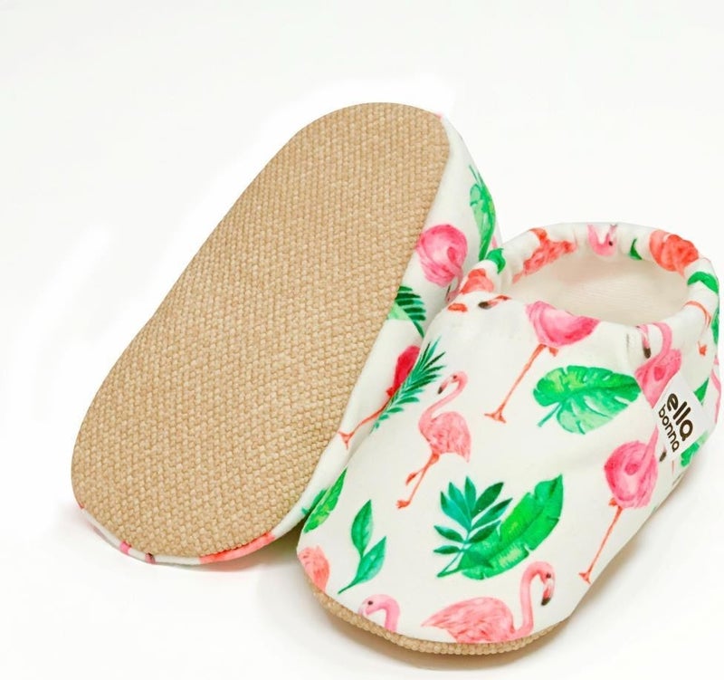 Ella Bonna Patterned Baby Booties, Non-Slip Sole, Home Nursery Shoes Slippers, Flamingo  - Image 3