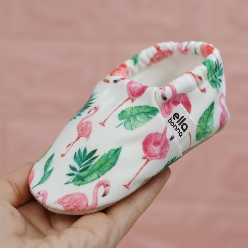 Ella Bonna Patterned Baby Booties, Non-Slip Sole, Home Nursery Shoes Slippers, Flamingo  - Image 5
