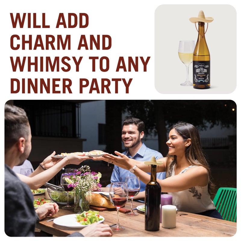 Monkey Business elCorko Silicone Wine Stopper, Bottle Stopper with Sombrero Design, Wine Accessories, Keeps Wine Fresh, Wine Gifts - Image 4