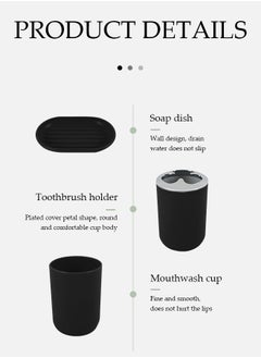 DUNISO 6 Pieces Of Bathroom Accessories Set, Household Toiletries Set, Bathroom Storage Set,Sturdy And Durable,With Lotion Bottle, Toothbrush Cup, Mouthwash Cup, Soap Tray, Toilet Brush, Garbage Can,Suitable For Family And Travel Use  - Image 4