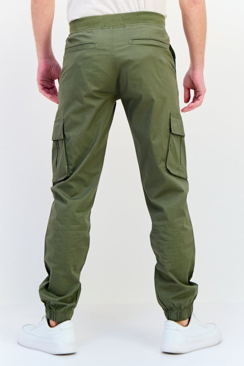 Celio سروال كارجو للرجال بقصة عادية بلون زيتوني مع حبل سحب - Image 3