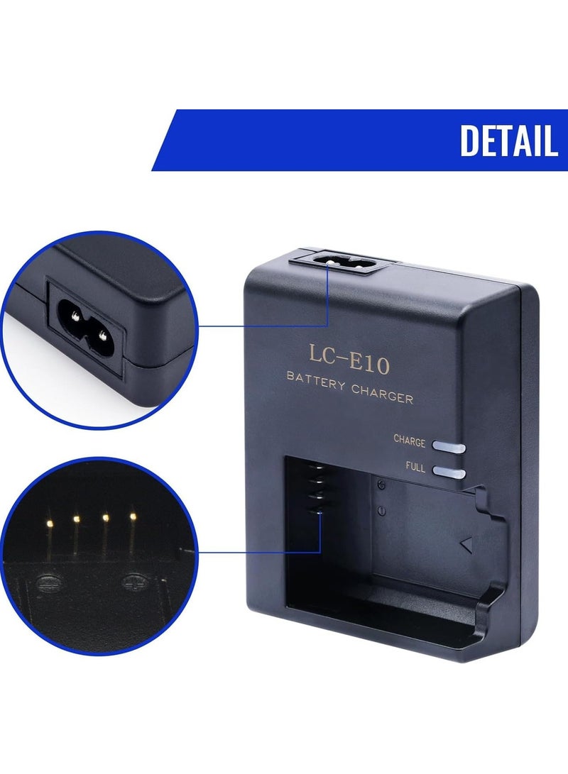 GUDOO LP-E10 Battery Quick Charger for Canon LP-E10 LC-E10C LC-E10E Battery Compatible with Canon EOS Rebel T3 T5 T6 T7 T100 (Not T3i T5i T6i T6s T7i) 1500D 2000D 3000D 4000D 1300D 1200D 1100D Cameras - Image 4