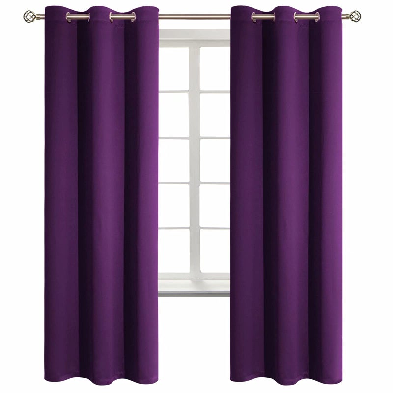 BGment Blackout Curtains  Grommet Thermal Insulated Room Darkening Bedroom and Living Room Curtain Set of 2 Panels 42 x 72 Inch Royal Purple
