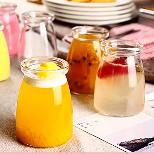 Vency Yogurt Glass Jar with Lid - Glass Jars for Yogurt Maker and Milk, Parfait, Spices and More (150ml) (Set of 5) - Image 3