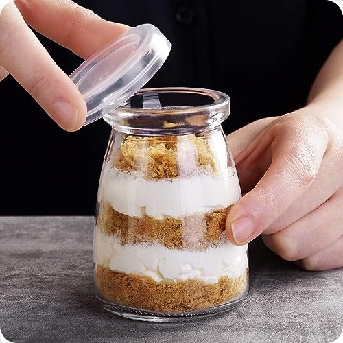 Vency Yogurt Glass Jar with Lid - Glass Jars for Yogurt Maker and Milk, Parfait, Spices and More (150ml) (Set of 5) - Image 4