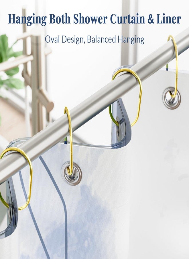 Bathway Shower Curtain Rings Gold Shower Curtain Hooks Anti-Drop Shower Rings for Curtain, Metal Shower Curtain Rings Rust Proof, Shower Hooks for Shower Curtain Rod, 12 Pcs Gold Curtain Rings - Image 4