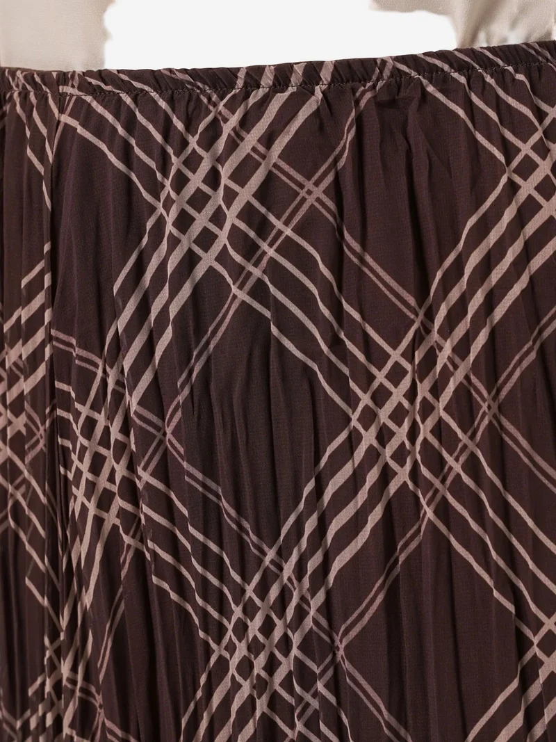 Big Dart Mocha Brown BDART Asymmetrical Patterned Maxi Skirt for Women | Best Price UAE