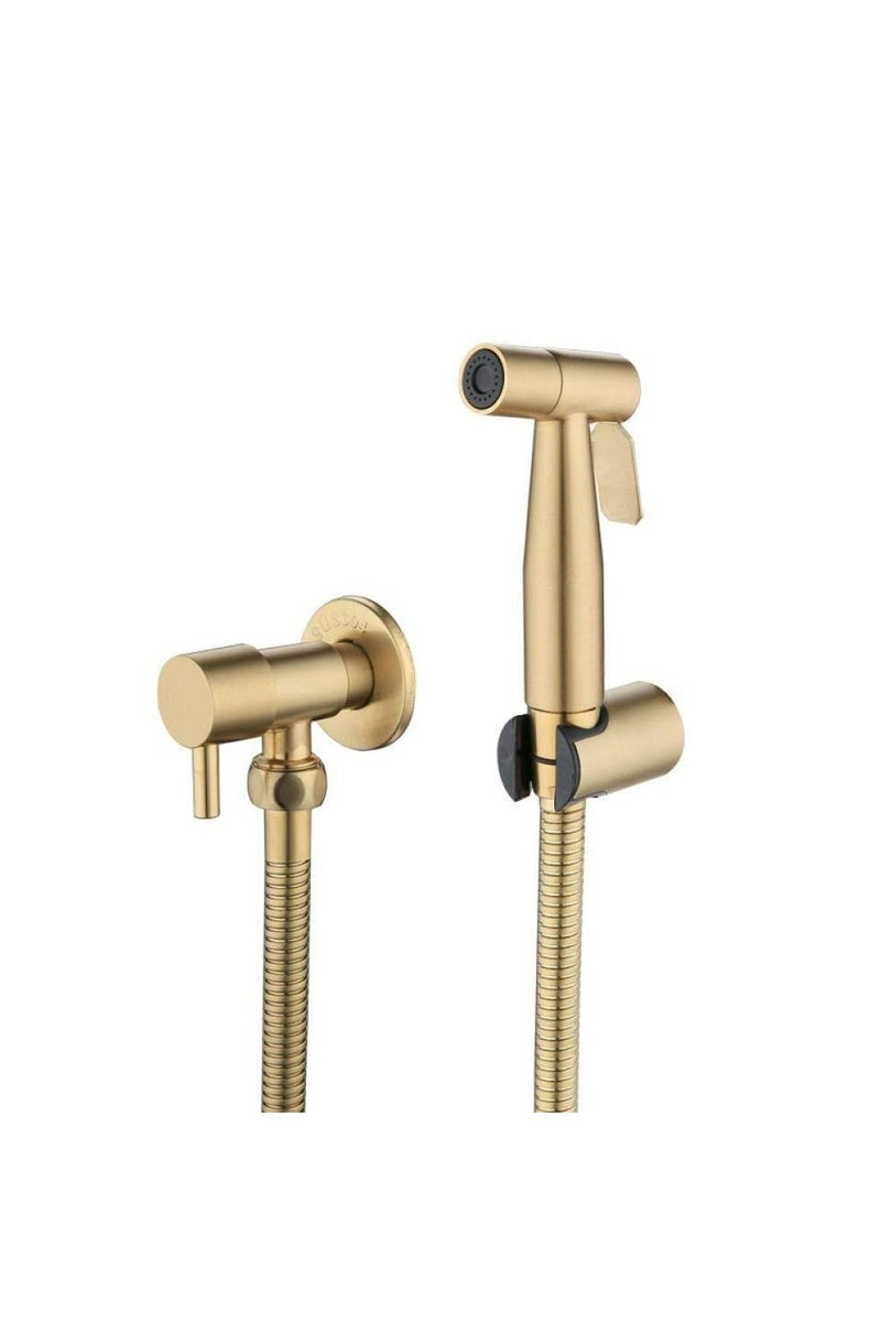 CMGTYYD Stainless Steel Bathroom Shower Head Kit Accessory - Antique Brushed Gold Faucet Kit Handheld Bidet Sprayer Stainless Steel Toilet Bidet Faucet Bathroom - Image 1