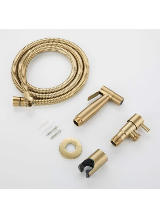 CMGTYYD Stainless Steel Bathroom Shower Head Kit Accessory - Antique Brushed Gold Faucet Kit Handheld Bidet Sprayer Stainless Steel Toilet Bidet Faucet Bathroom - Image 5