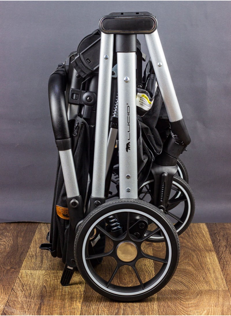 LUCID - Luxury Baby Carrycot Stroller with High Density Lining from Lucid - Black Model - VIOLA - Image 1