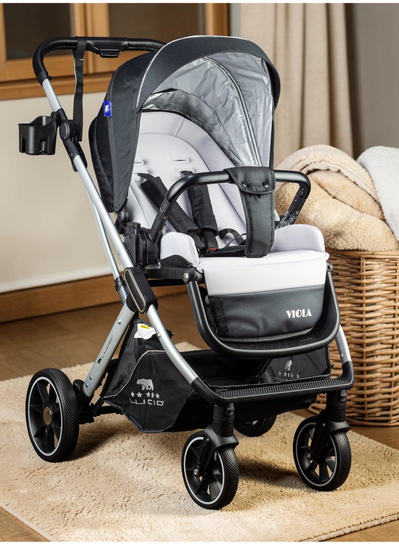 لوسيد سترولر بيبى كاريكوت فاخره مزوده ببطانه عاليه الكثافه من البراند لوسيد أسود موديل - VIOLA - Image 2