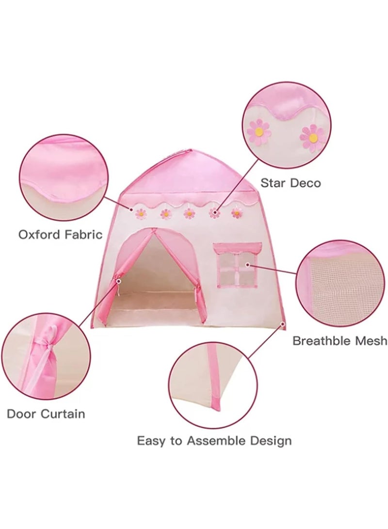 Kids Indoor Play Tent – Large Children’s Playhouse Tent for Boys & Girls | 130 × 100 × 130 cm (Pink) - Image 4