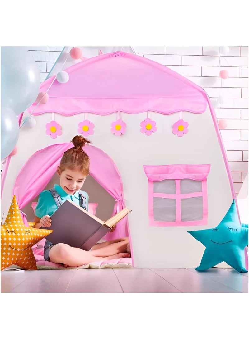 Kids Indoor Play Tent – Large Children’s Playhouse Tent for Boys & Girls | 130 × 100 × 130 cm (Pink) - Image 2