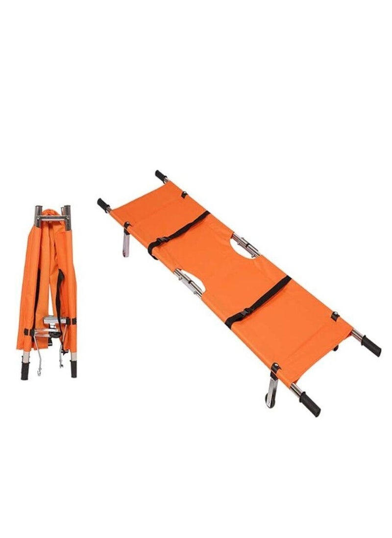 BIONEX Foldable Stretcher With Wheels Orange  - Image 1