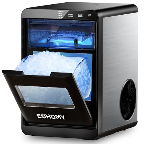 EUHOMY Nugget Ice Maker Countertop, 40Lbs/24H Pebble Ice Maker Machine, Self-Cleaning Countertop Sonic Ice Makers with Ice Scoop&Basket, Pellet Ice Maker Machine for Home/Kitchen/Office - Image 1