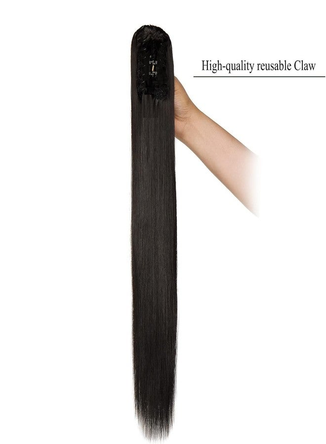 AHS 26 Inches Long Straight Brown Synthetic Hair Extension Clutcher Ponytail | Instant Hair Length & Volume | Easy Clip-On Hairpiece for Girls & Women | Natural Look, Soft & Reusable (Pack of 1) - Image 4