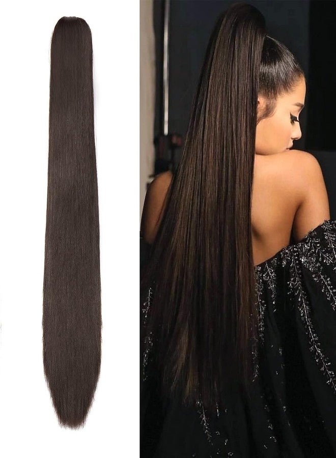 AHS 26 Inches Long Straight Brown Synthetic Hair Extension Clutcher Ponytail | Instant Hair Length & Volume | Easy Clip-On Hairpiece for Girls & Women | Natural Look, Soft & Reusable (Pack of 1) - Image 5