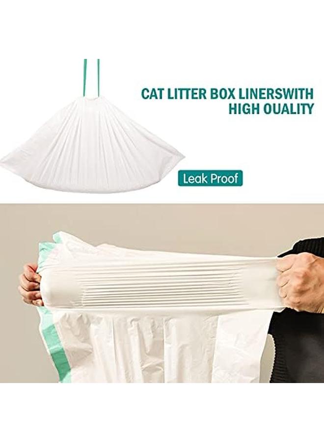 Cat Litter Box Liners Jumbo Disposable Bags With Drawstring For Cat Kitty Pet Waste Litter Box Bag 2 Rolls Extra Thick Scratch Resistant