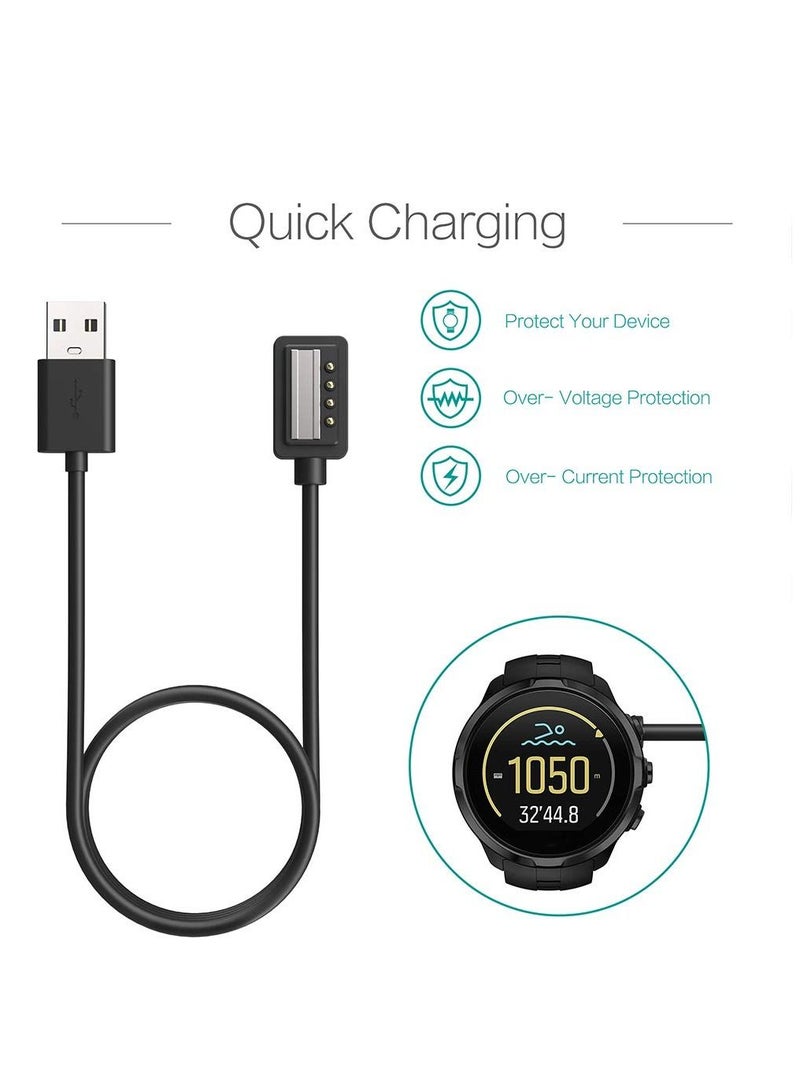 Charger Compatible with Suunto 9 D5 Spartan Ultra HR Spartan Sport Wrist HR EON Core - Magnetic USB Charging Cable 100cm - GPS Watch Accessories  - Image 2