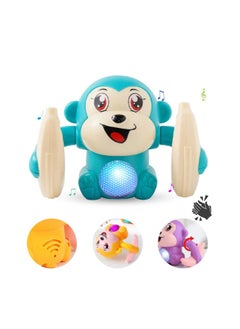 Dancing and Spinning Rolling Doll Tumble Monkey Toy Voice Control Banana Sensor Monkey with Musical Toy with Light and Sound Effects and Sensor(MixColor)