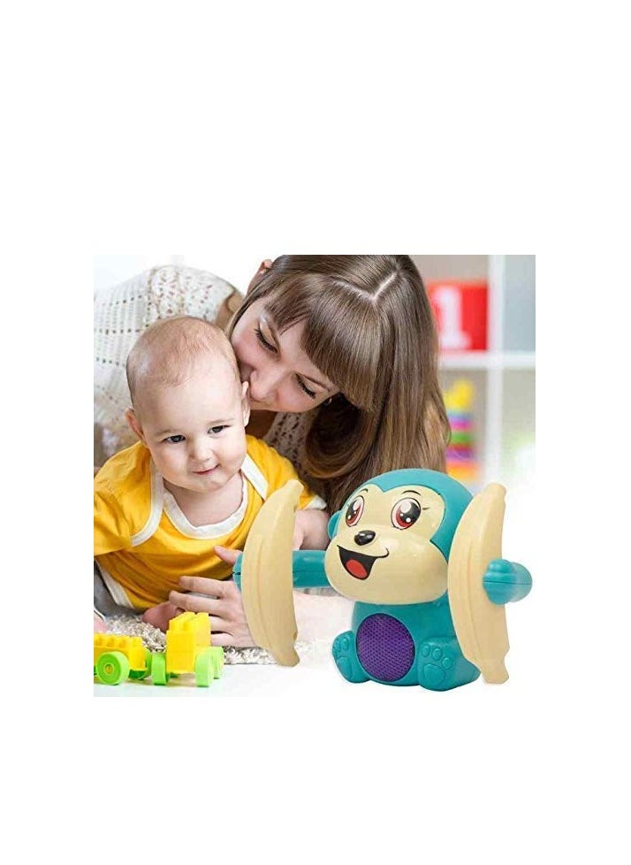 Sky Tech - Dancing and Spinning Rolling Doll Tumble Monkey Toy Voice Control Banana Sensor Monkey with Musical Toy with Light and Sound Effects and Sensor(MixColor) - Image 1