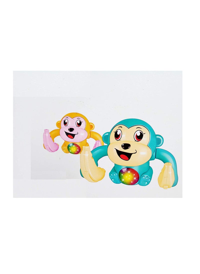 Sky Tech - Dancing and Spinning Rolling Doll Tumble Monkey Toy Voice Control Banana Sensor Monkey with Musical Toy with Light and Sound Effects and Sensor(MixColor) - Image 1