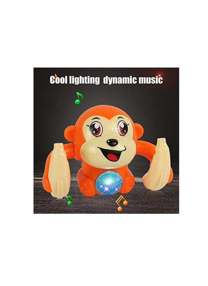 Sky Tech - Dancing and Spinning Rolling Doll Tumble Monkey Toy Voice Control Banana Sensor Monkey with Musical Toy with Light and Sound Effects and Sensor(MixColor) - Image 1