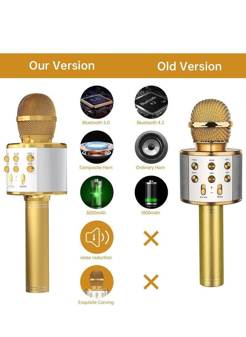 Gravity 2 Pack Wireless Bluetooth Karaoke Microphone for Kids – Portable Handheld Mic Speaker Machine in Rose Gold & Gold, Perfect Gift for All Ages - Image 5