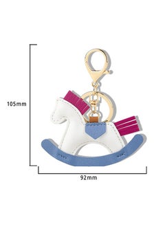 Beyond Leather Pony Keychain, Cartoon Horse Pendant Key Chain, for Women Purse Car Keychain Handbag (White)  - Image 2