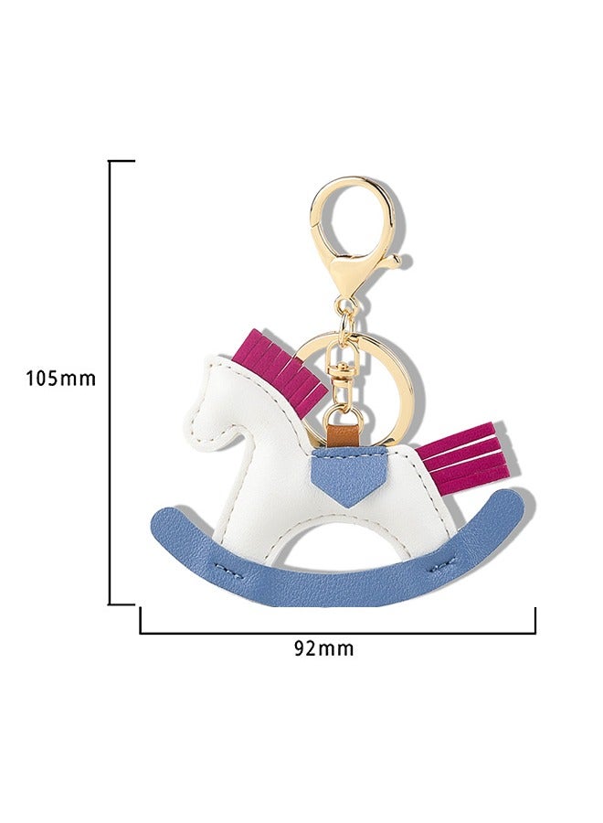 Beyond Leather Pony Keychain, Cartoon Horse Pendant Key Chain, for Women Purse Car Keychain Handbag (White) - Image 2