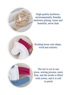 Beyond Leather Pony Keychain, Cartoon Horse Pendant Key Chain, for Women Purse Car Keychain Handbag (White)  - Image 3