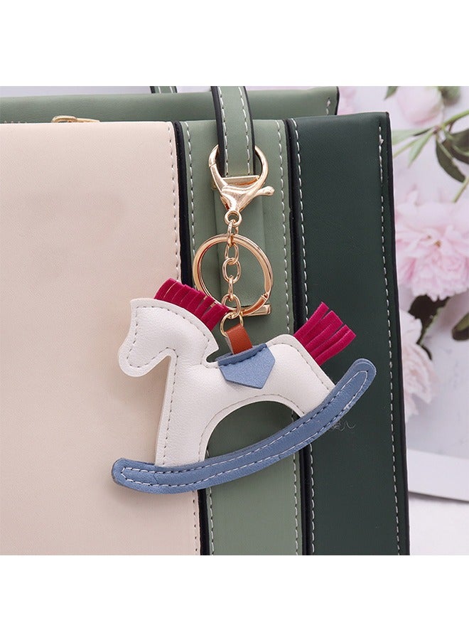 Beyond Leather Pony Keychain, Cartoon Horse Pendant Key Chain, for Women Purse Car Keychain Handbag (White) - Image 4