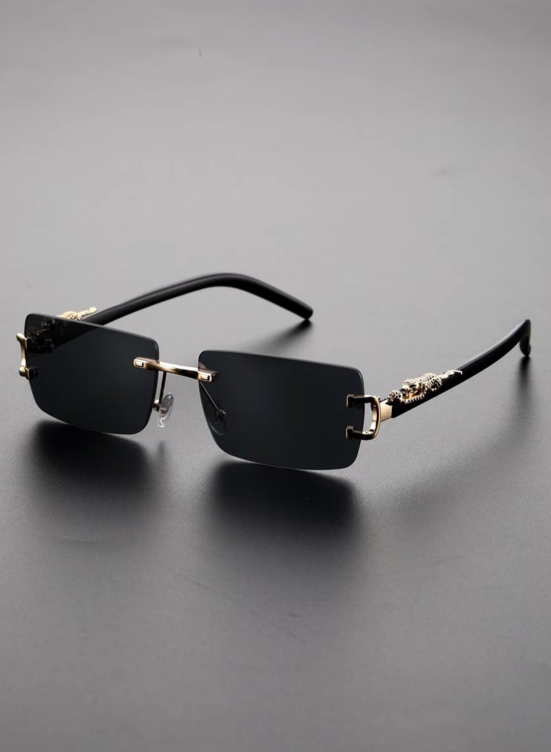 general Fashionable and trendy rimless rectangular personalized sunglasses - Image 2