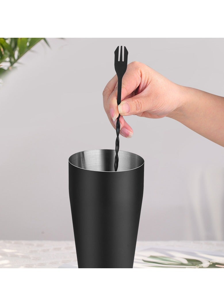 Bartender Set Bar Tools Cocktail Making Stainless Steel Matte Black Shaker Full Set - Image 2