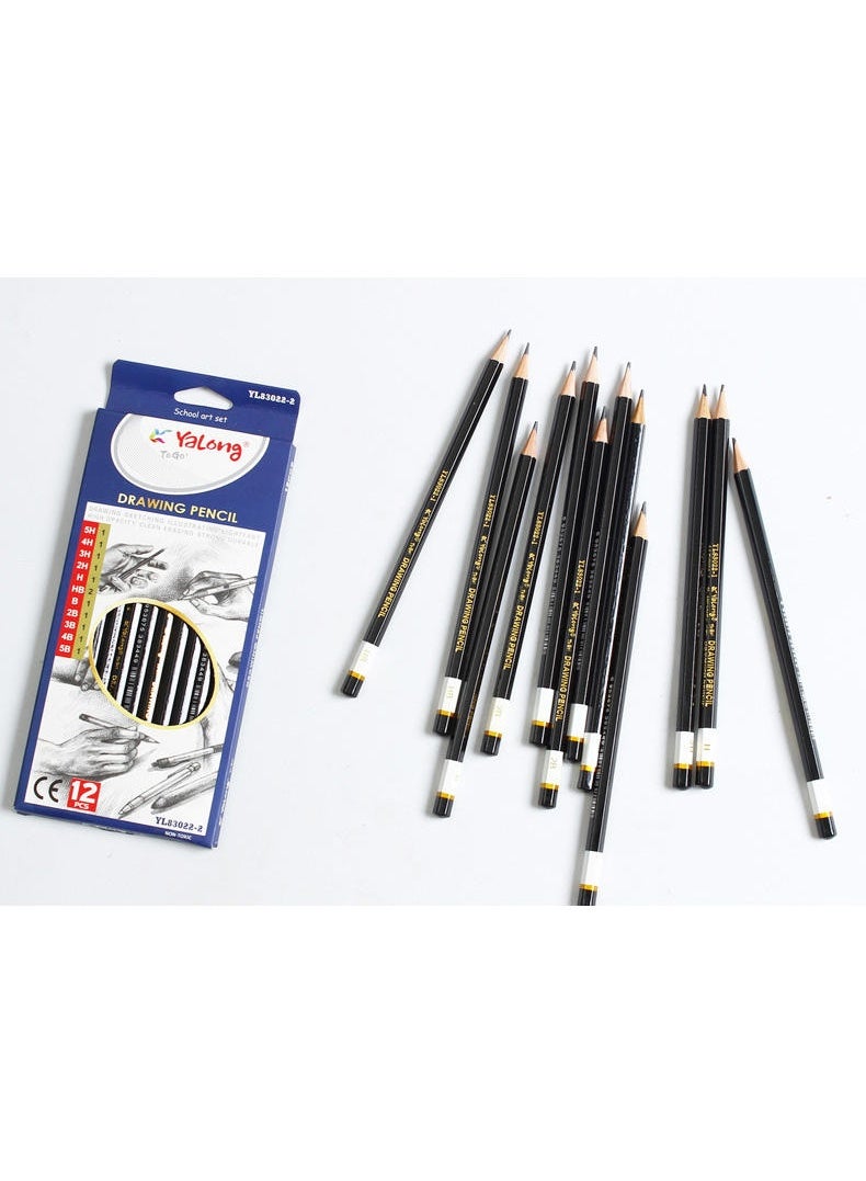YALONG 12-Piece Drawing Pencil Set – Multiple Hardness Levels for Sketching & Shading (Pack of 2) - Image 3